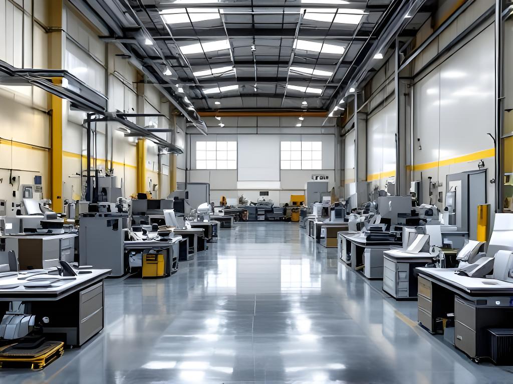 Interior de planta y showroom de aluminio con muestras ordenadas, mesas de trabajo y luz natural en Lanús Oeste
